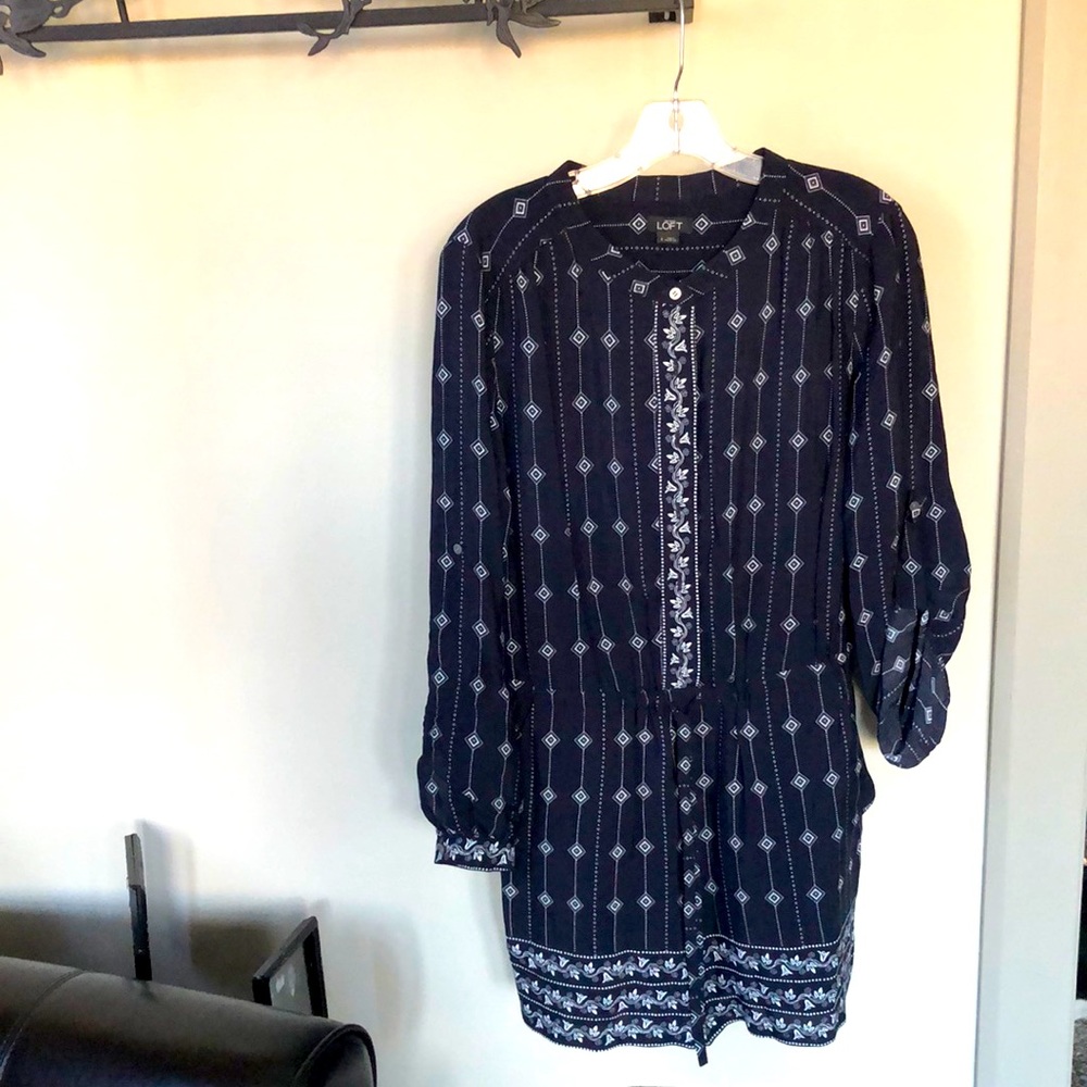 LOFT navy blue romper with shorts